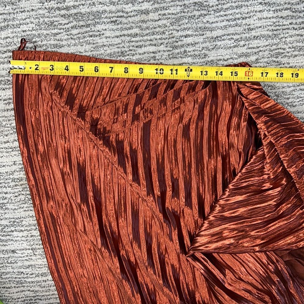 NWT ❤️GUAPA ❤️GORGEOUS❤️ANTHROPOLOGY ❤️One-Shoulder Midi Dress 14P Copper - Picture 10 of 14